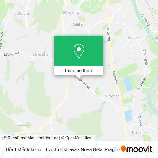 Úřad Městského Obvodu Ostrava - Nová Bělá map