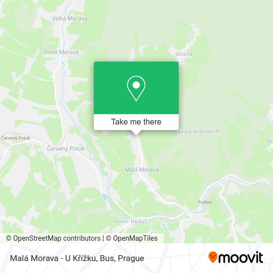 Malá Morava - U Křížku, Bus map