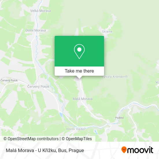 Карта Malá Morava - U Křížku, Bus