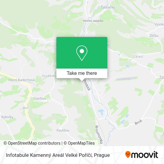 Infotabule Kamenný Areál Velké Poříčí map
