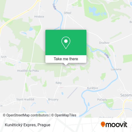 Kunětický Expres map