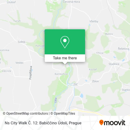 Ns City Walk Č. 12: Babiččino Údolí map