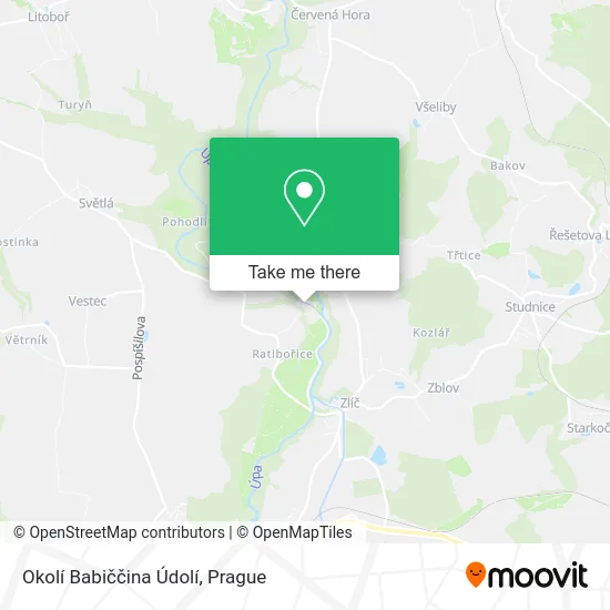 Карта Okolí Babiččina Údolí