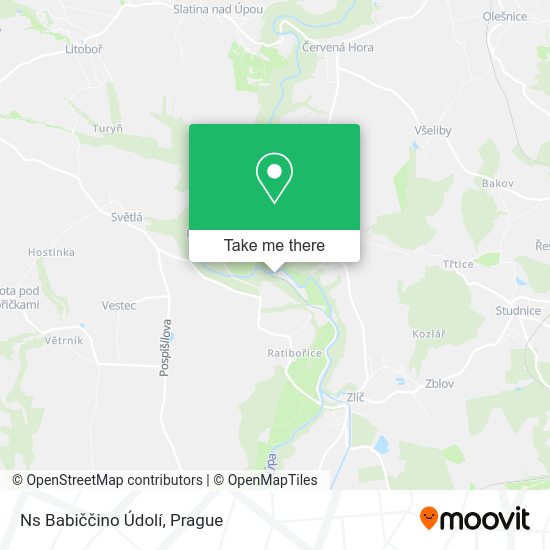 Ns Babiččino Údolí map