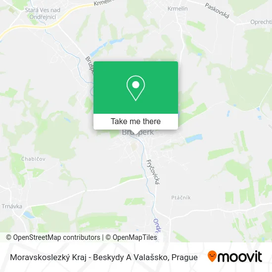 Карта Moravskoslezký Kraj - Beskydy A Valašsko