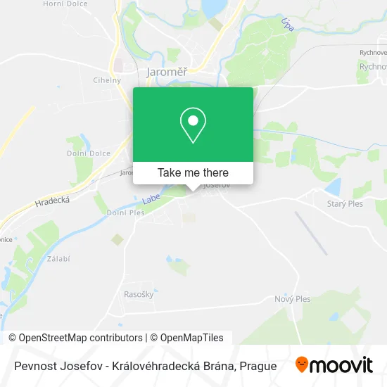 Карта Pevnost Josefov - Královéhradecká Brána