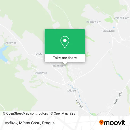 Карта Vyškov, Místní Části