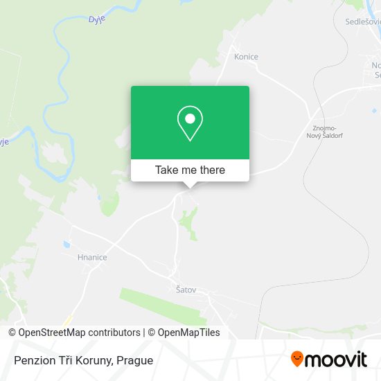 Penzion Tři Koruny map
