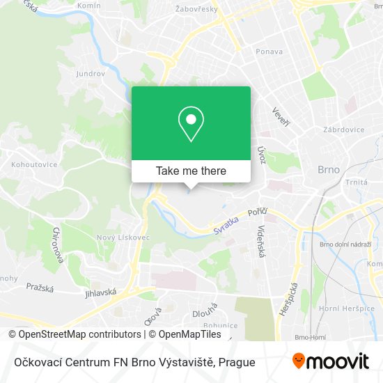Očkovací Centrum FN Brno Výstaviště map