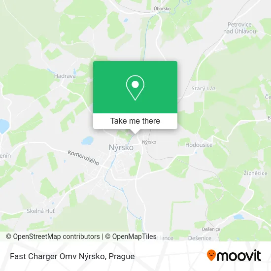 Карта Fast Charger Omv Nýrsko