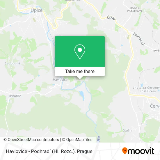 Карта Havlovice - Podhradí (Hl. Rozc.)