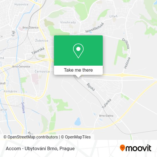 Accom - Ubytování Brno map