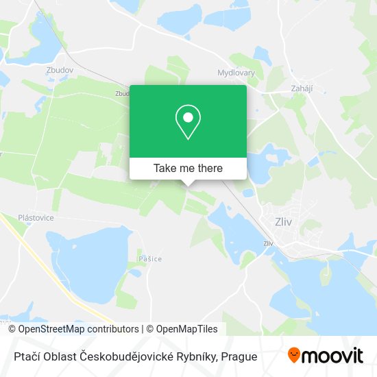 Ptačí Oblast Českobudějovické Rybníky map