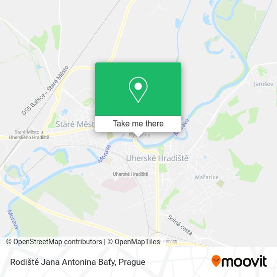 Rodiště Jana Antonína Baťy map