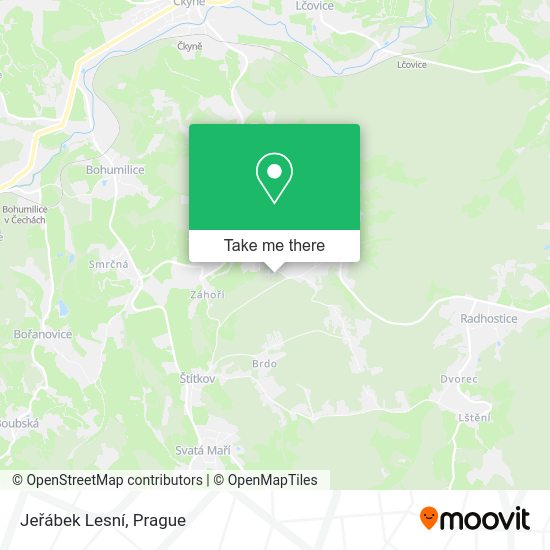 Jeřábek Lesní map