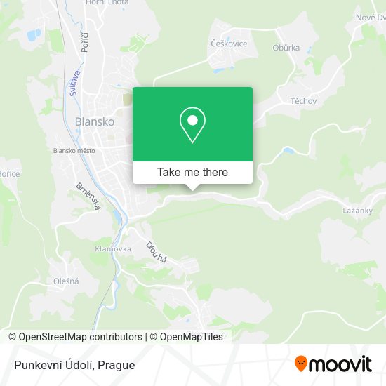 Punkevní Údolí map