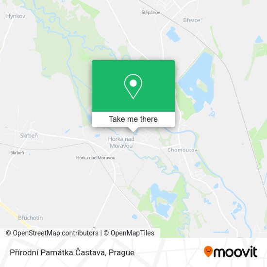 Přírodní Památka Častava map