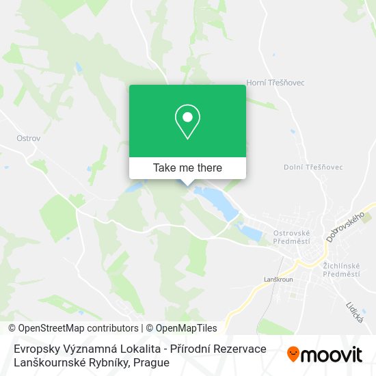 Evropsky Významná Lokalita - Přírodní Rezervace Lanškournské Rybníky map