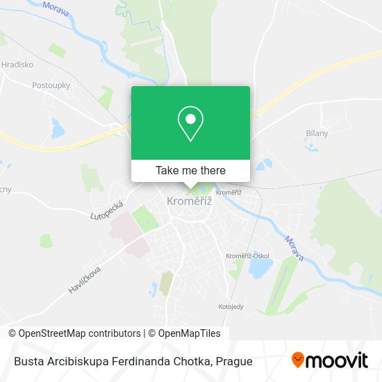 Busta Arcibiskupa Ferdinanda Chotka map