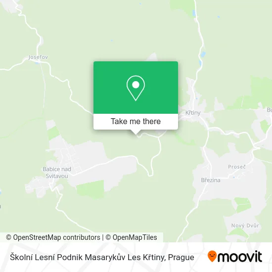 Карта Školní Lesní Podnik Masarykův Les Křtiny