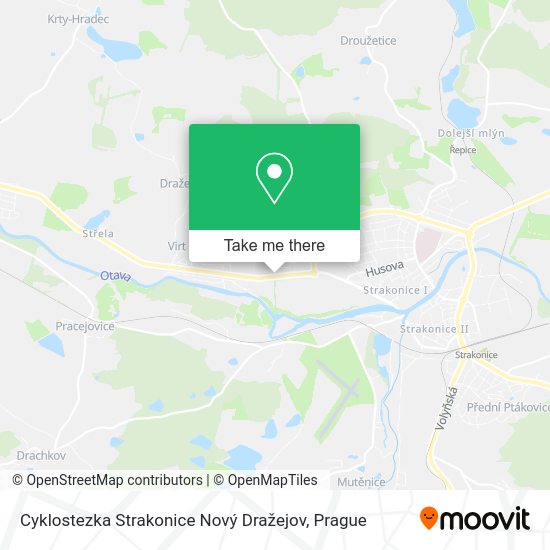 Cyklostezka Strakonice Nový Dražejov map