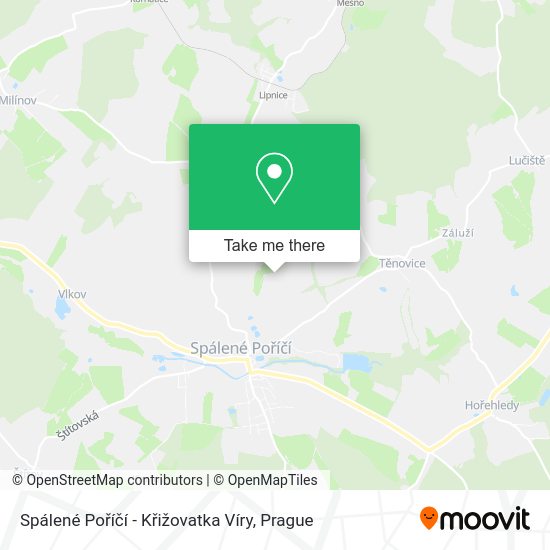 Spálené Poříčí - Křižovatka Víry map