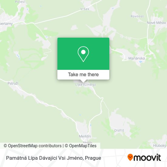 Památná Lípa Dávající Vsi Jméno map