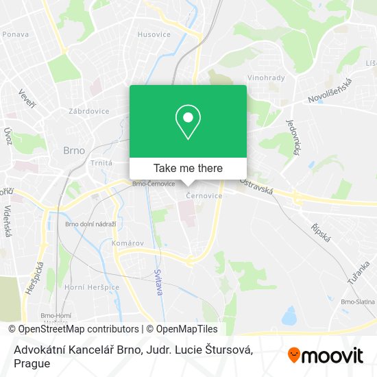 Advokátní Kancelář Brno, Judr. Lucie Štursová map