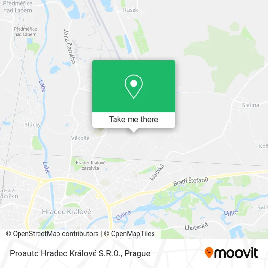 Карта Proauto Hradec Králové S.R.O.