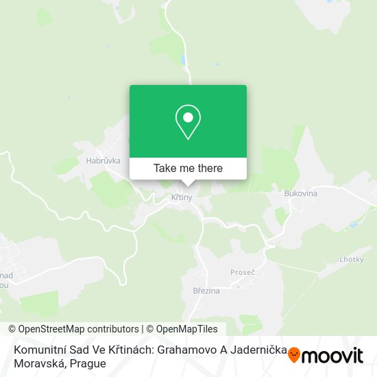 Komunitní Sad Ve Křtinách: Grahamovo A Jadernička Moravská map