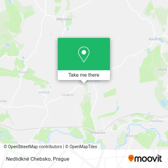 Карта Nedlidkné Chebsko