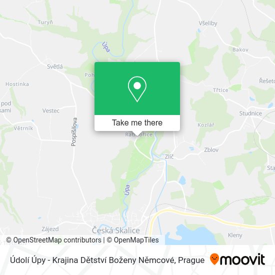Údolí Úpy - Krajina Dětství Boženy Němcové map