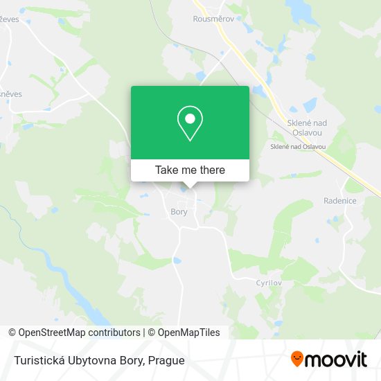 Turistická Ubytovna Bory map