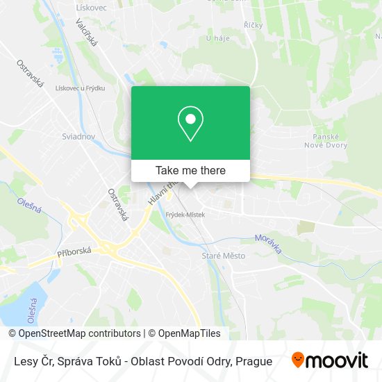 Lesy Čr, Správa Toků - Oblast Povodí Odry map