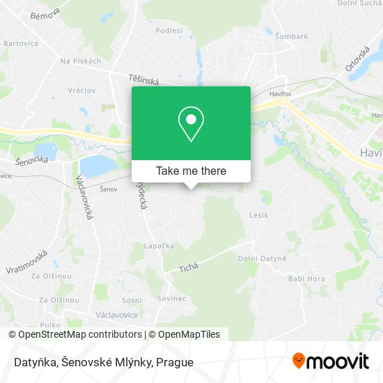 Datyňka, Šenovské Mlýnky map