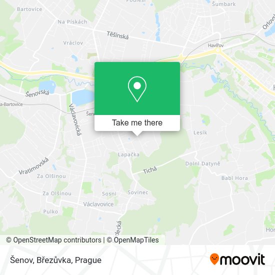 Šenov, Březůvka map