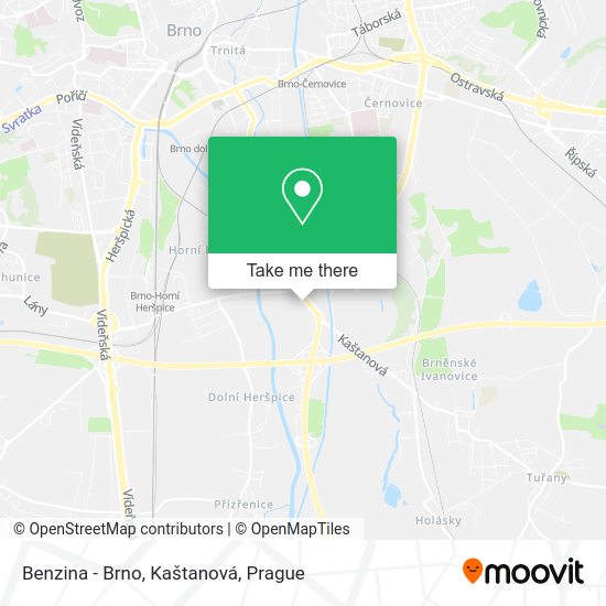 Benzina - Brno, Kaštanová map