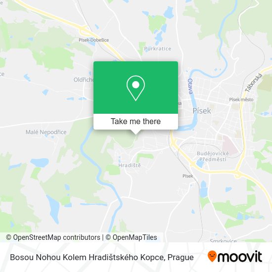 Bosou Nohou Kolem Hradištského Kopce map