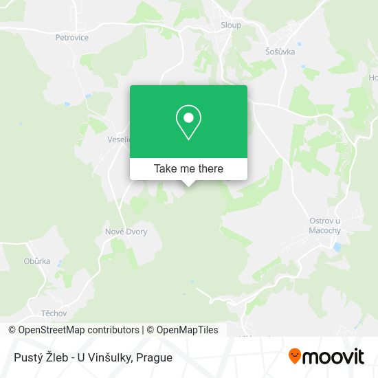 Pustý Žleb - U Vinšulky map