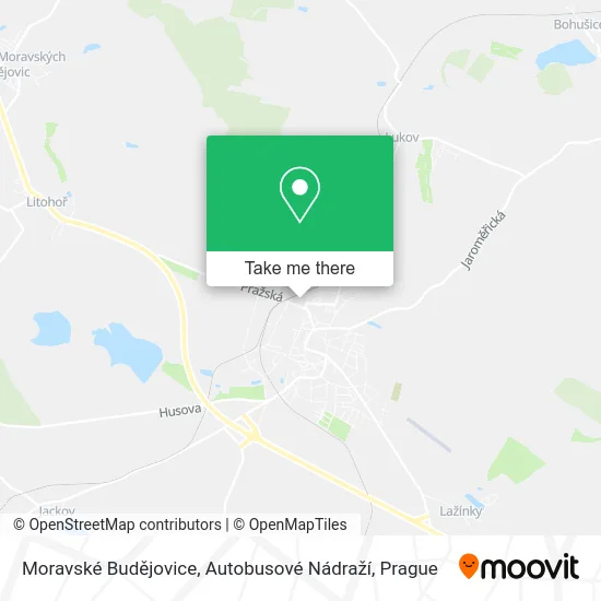 Карта Moravské Budějovice, Autobusové Nádraží