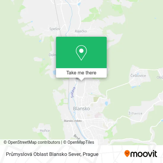 Карта Průmyslová Oblast Blansko Sever