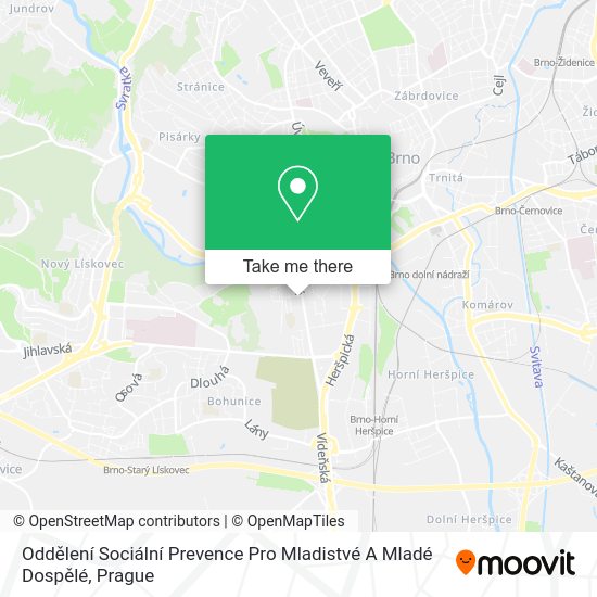 Oddělení Sociální Prevence Pro Mladistvé A Mladé Dospělé map