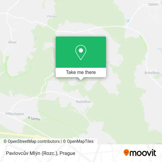 Карта Pavlovcův Mlýn (Rozc.)