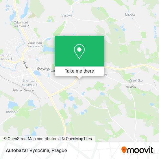 Карта Autobazar Vysočina