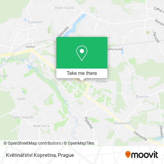 Květinářství Kopretina map