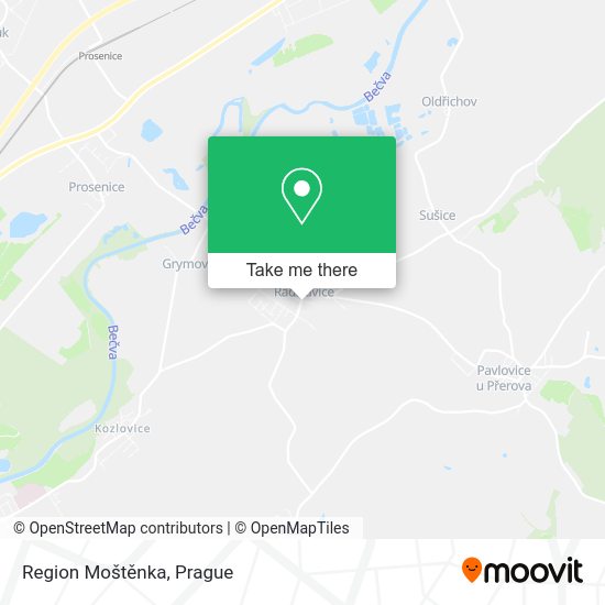 Region Moštěnka map
