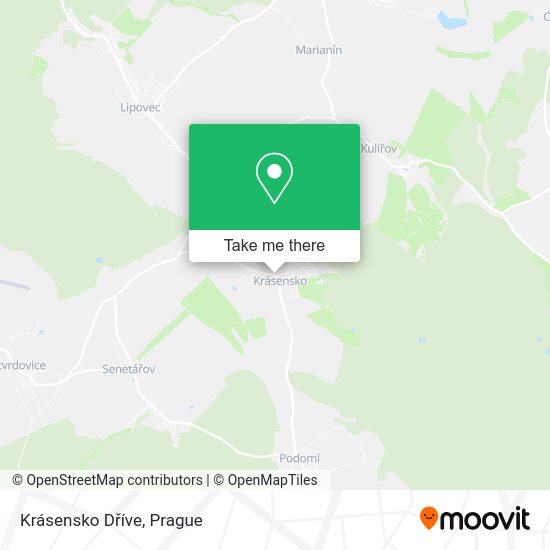 Krásensko Dříve map
