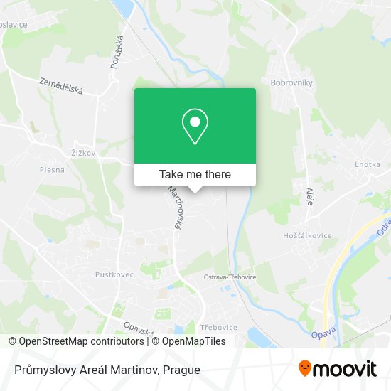 Průmyslovy Areál Martinov map