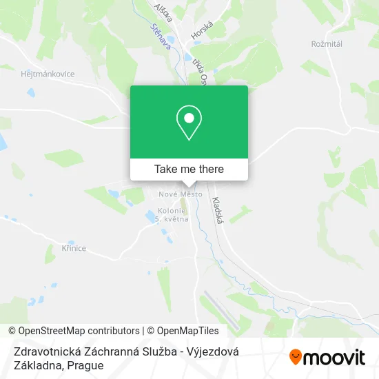 Карта Zdravotnická Záchranná Služba - Výjezdová Základna