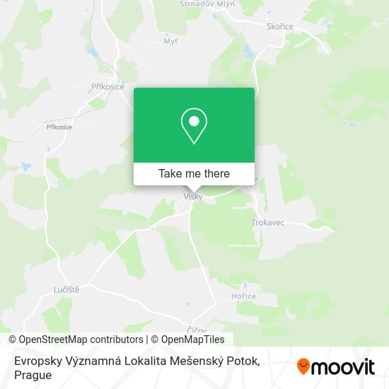 Evropsky Významná Lokalita Mešenský Potok map